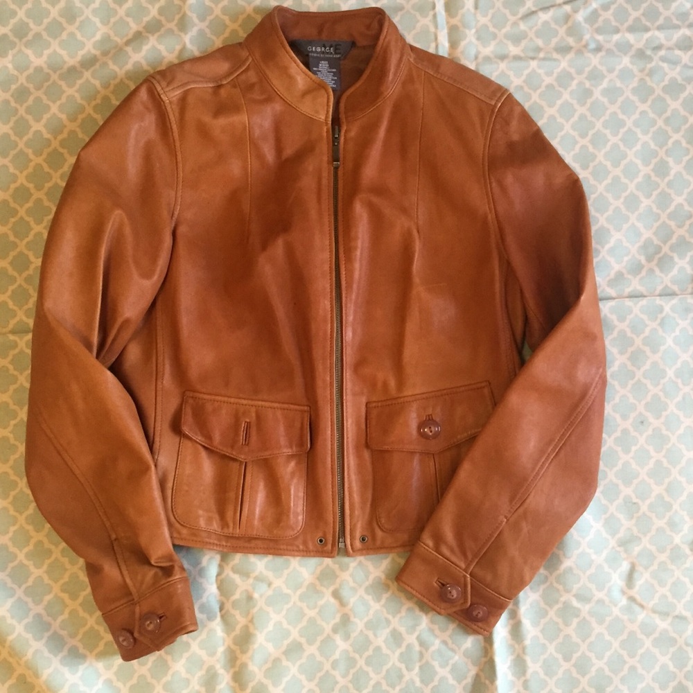 Beautiful cognac leather jacket buttery soft . - Picture 3 of 7